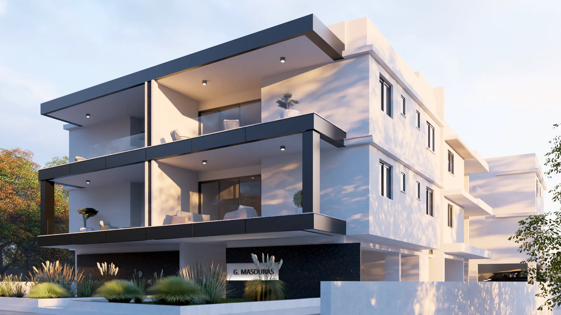 Modern luxury living room with panoramic views - G. Masouras Constructions